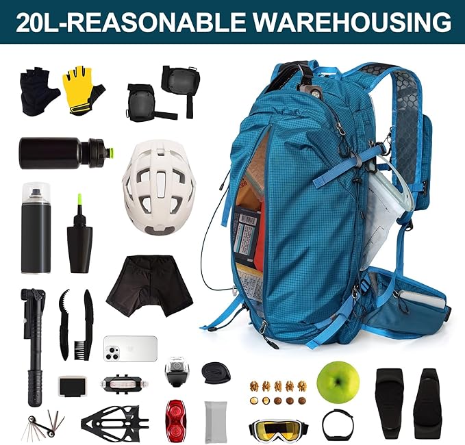 IX INOXTO Hydration Backpack, 20L Multipurpose Hiking Backpack with 2L Water Bladder, Water Backpack Insulated Hydration Pack Ideal for Hiking and Cycling