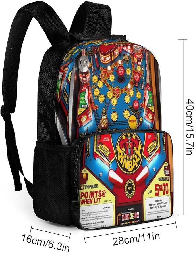 Backpack Multipurpose Anti-Theft Large Capacity Bookbag, Cartoon Pinball Orange Travel Hiking Daypack With Side Pockets