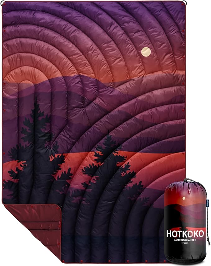 Camping Blanket,Lightweight Puffy Printed Camping Blanket Packable Outdoor Blanket for Camping,Traveling, Stadium, Hiking, Picnics