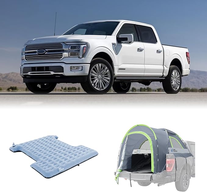 JOYTUTUS Truck Tent with Rainfly 5.5Ft-6Ft +Light Version Truck Bed Air Mattress