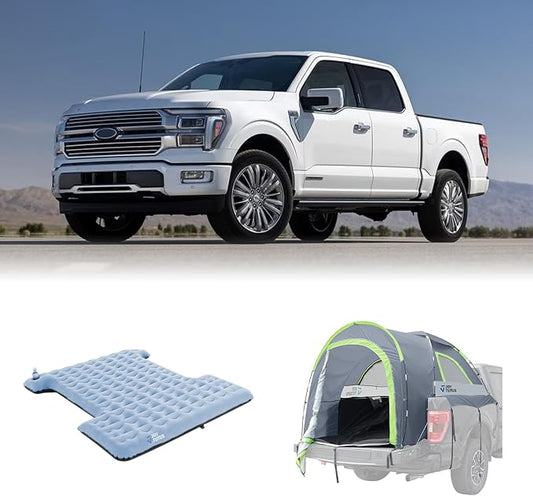 JOYTUTUS Truck Tent with Rainfly 5.5Ft-6Ft +Light Version Truck Bed Air Mattress