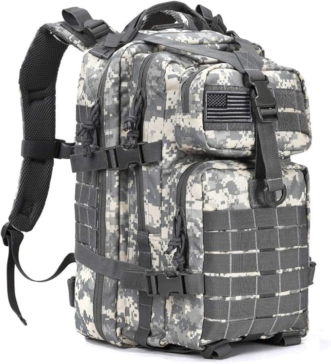 REEBOW GEAR Military Tactical Backpack for Men Large 34L Army 3 Day Assault Pack Molle Bag Backpacks (34L, ACU Camouflage)