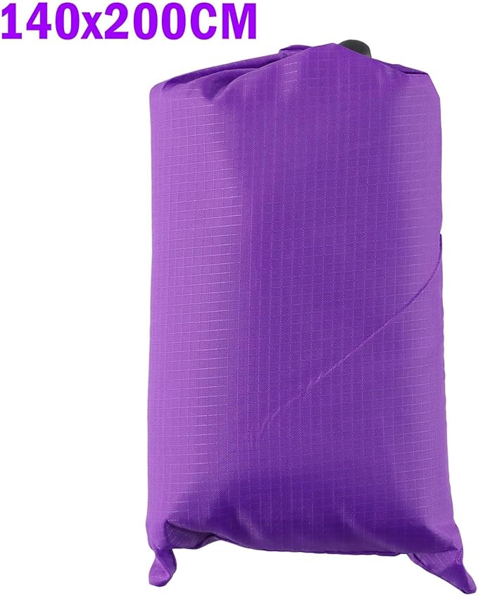 Outside Camping Rain Tarp, Waterproof Portable Tarp Shelter Rain Tarp Sun Shade Shelter for Outdoor Adventures(Purple 140x200CM)