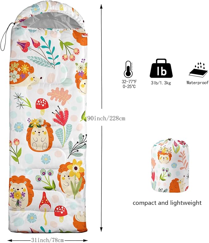 QOOMO Camping Sleeping Bags,3 Season Warm & Cool Weather,Lightweight,Waterproof Sleeping Bags for Adults & Kids,Traveling,and Outdoors,Camping Gear Equipment