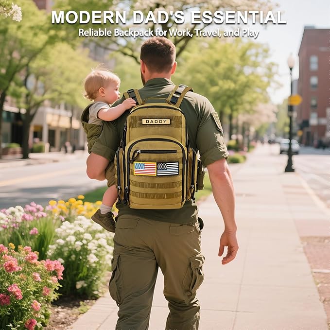 MIRACOL Baby Diaper Bag for Dad: Military-Grade 900D Polyester with 16+ Multiple Pockets for Active Dad - 40L XL Capacity for 1–3 Day Trips
