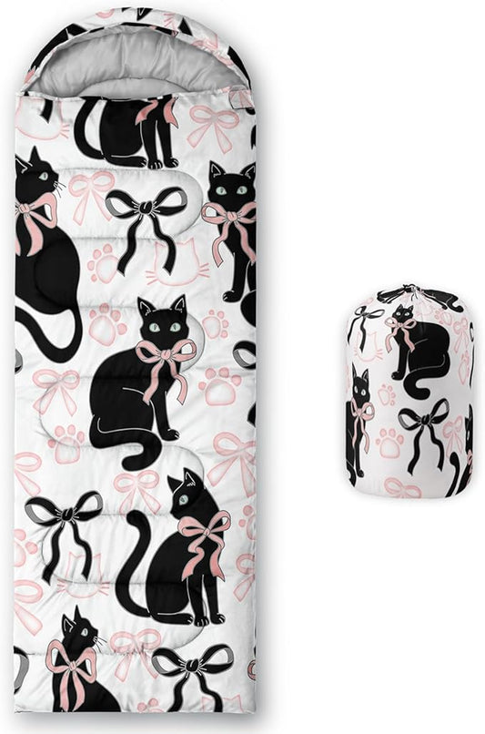 AILONEN Kawaii Puppy Sleeping Bag for Kids Boys Girls,Warm and Cool Weather,Lightweight,Waterproof Backpacking,Cartoon Cute Dog & Duck Animal Themed Blue Sleeping Bag for Camping