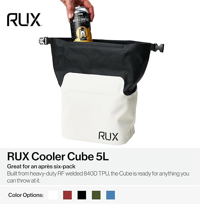 RUX 5L Cooler Cube - Our Small Cooler Bag is A Compact, Insulated Soft Cooler Perfect for Camping, Daily Carry, Or Van Life. Weatherproof, Modular, and Built to Go Anywhere.