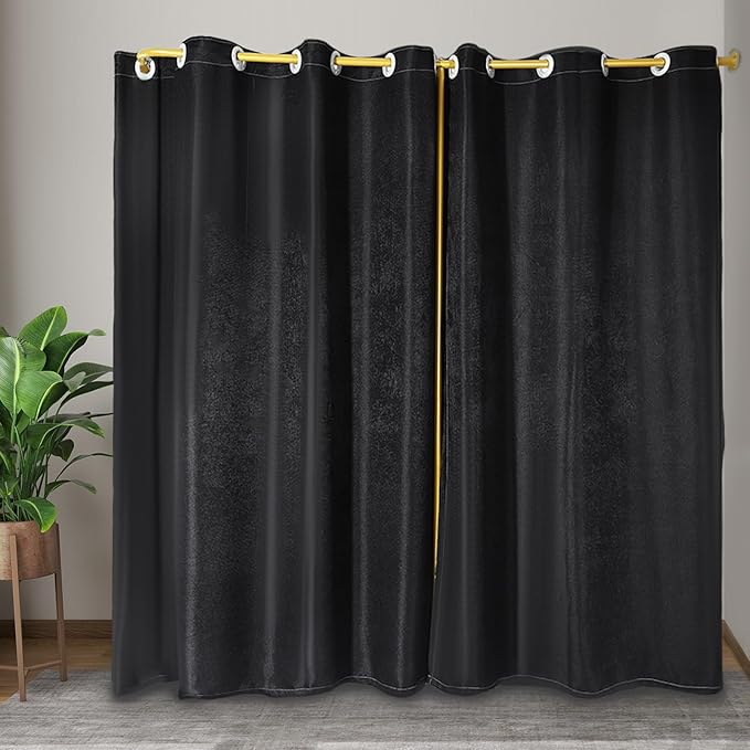 F-Dressing Room Privacy Protection Changing Room Divider - F-Shaped Black Curtain Room Divider for Boutique Fitting Room