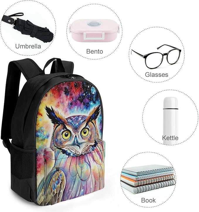 Rucksacks Lightweight Multipurpose Anti-Theft Owl Space Cartoon Shoulder Bag Large Capacity Business Computer Bag With Smooth Zippers