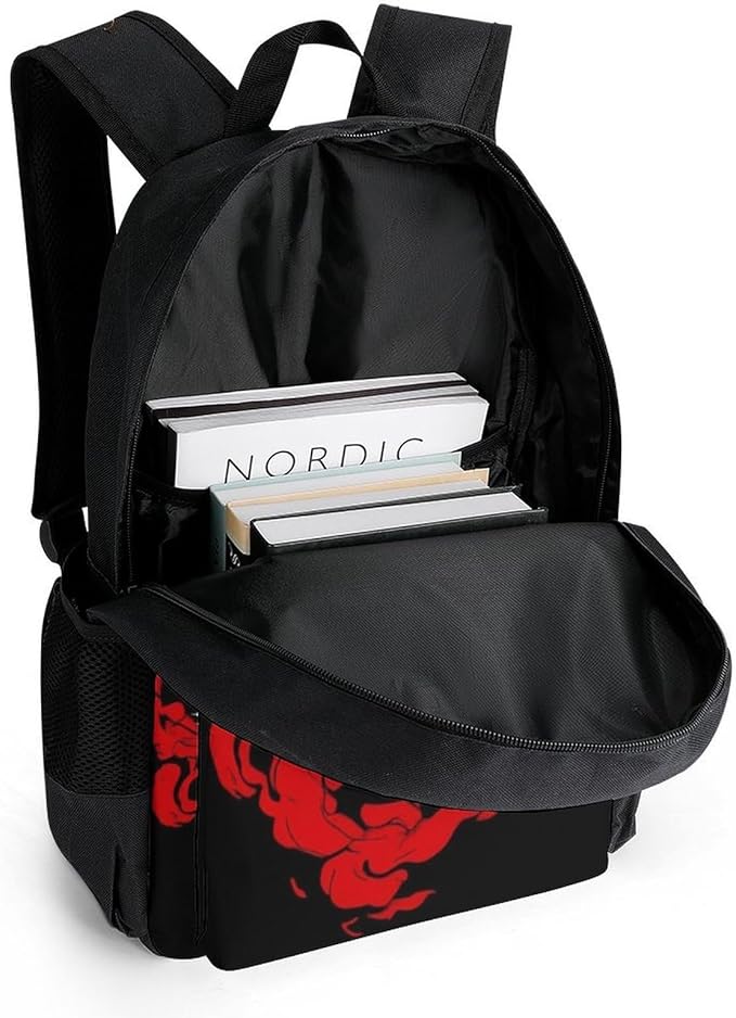 Lightweight Daypack Backpack for Sports Travel Running, Large Capacity Multipurpose Anti-Theft Bookbag, Japanese Kitsune Mask Fox Art Laptop Backpack Daypack