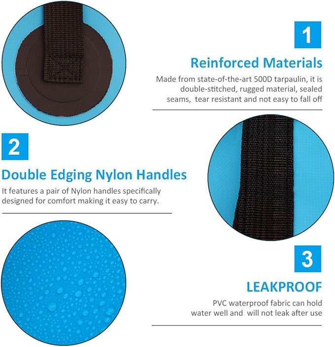 2 Pack Collapsible Buckets,Camping Water Storage Container 5 Gallon(20L) Portable Folding Bucket Wash Basin for Traveling Hiking Fishing Boating Gardening(Blue)