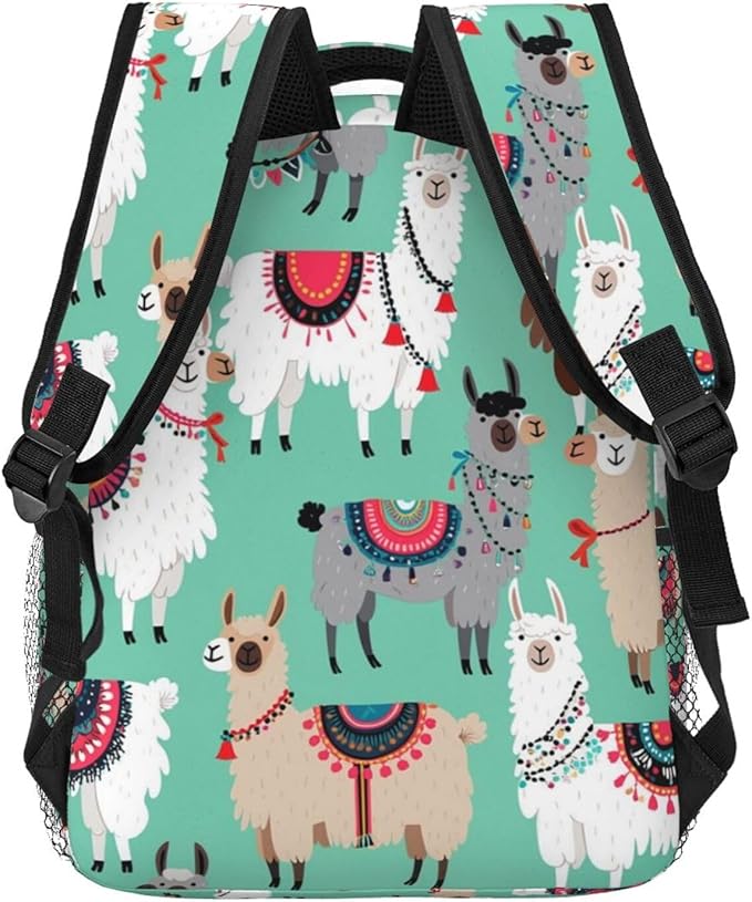 Lightweight Backpack for Gym Travel Bicycle, Big Capacity Multipurpose Anti-Theft Carry On Bag, Alpaca Llama Animal Travel Hiking Bag Day Pack