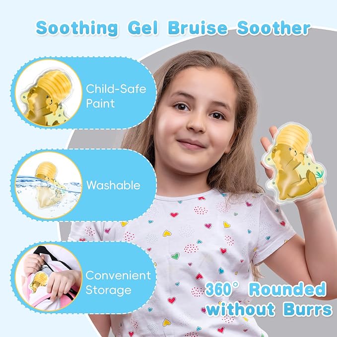 Kids Ice Packs for Boo Boos, 3 Packs Toddler Gel Ice Packs for Injuries Reusable, Hot Cold Compress for Children's Fever Pain Relief, Wisdom Teeth, First Aid, Bumps & Bruises