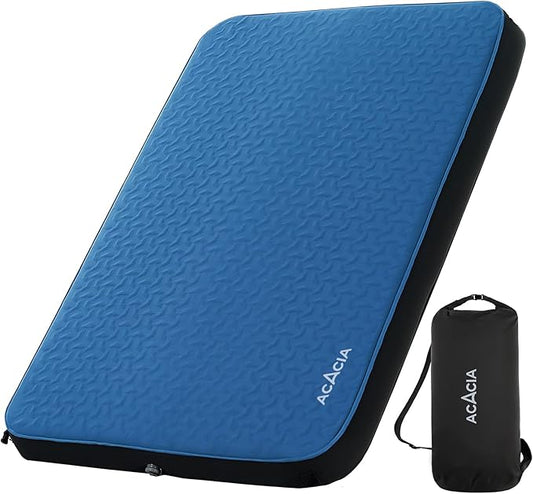 ACACIA 4.3" Thick Self Inflating Sleeping Pad with Foam | Innovative Y-Shaped Telescopic Structure | Ultraportable Camping Mattress | Outdoor Compact Air Mat for Tent Car |