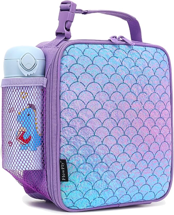 FlowFly Kids Lunch box Insulated Soft Bag Mini Cooler Back to School Thermal Meal Tote Kit for Girls, Boys, Scale