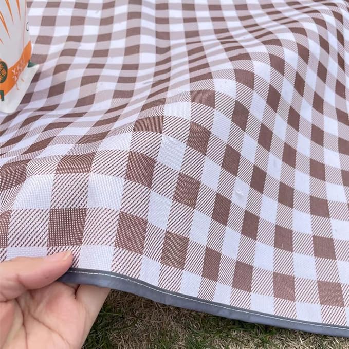 K Y KANGYUN Outdoor Picnic Blanket, Extra Large Beach Blankets, Foldable Lightweight Waterproof Sand Mat, Picnic Blanket 80" x 60" for Beach Camping Hiking Park Patio (Brown, 80x60 inch)