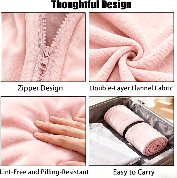 SNZ Cozy Wearable Blanket for Women & Men - 60"x33" Fleece Poncho, Warm Office Chair Lap Blanket, Travel, Camping & Home Wrap - Comfy Poncho Throw - Gift for Mom, Elderly