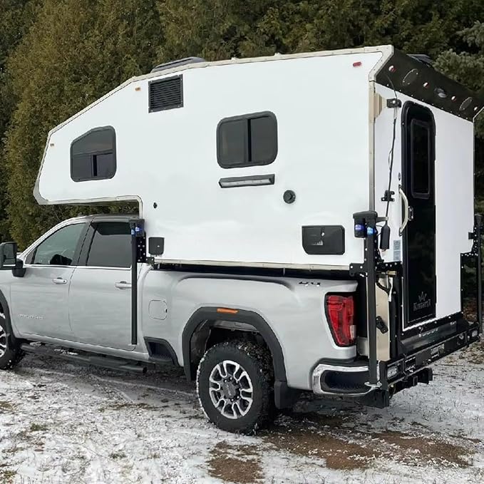Double Layer Truck Bed Tent with Waterproof Oxford Fabric, Diagonal Bracing Support Frame, All-Weather Shelter for Outdoor Hiking Camping