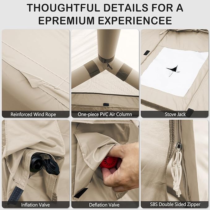 Inflatable Tents for Camping,Easy Blow Up Tent with Hand Pump,4 Seasons Waterproof Air Inflatable Camping Tent House for Family Weekend Camping