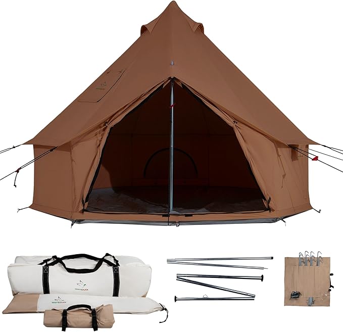 WHITEDUCK Regatta Canvas Bell Tent - w/StoveJack, Waterproof, 4 Season Luxury Camping and Glamping Yurt Tent Outdoor