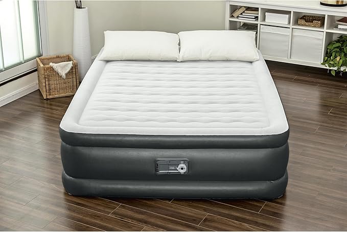Sealy Tritech 18" Inflatable Air Mattress Bed with Built-in Pump, Storage Bag, and Repair Patch, for Indoor and Outdoor Use, Queen