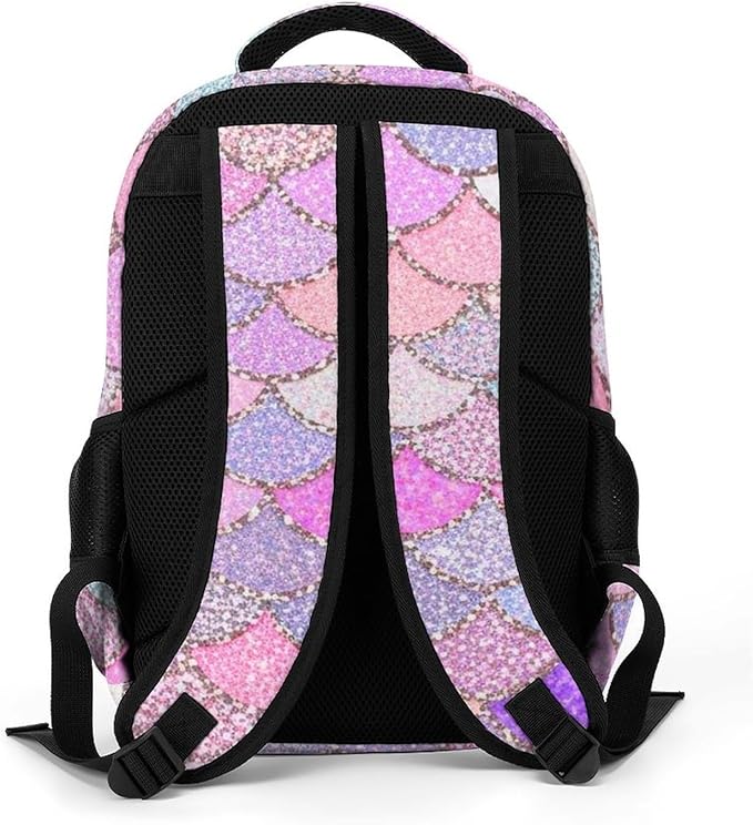 Business Travel Laptop Backpack Pink Mermaid Fish Scales, Anti Theft Water Resistant Computer Bag with Compartment for Men Women