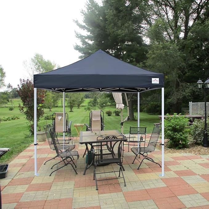 10'x10' Pop Up Canopy Tent Commercial Instant Shelter with Heavy Duty Roller Bag, 4 Canopy Sand Bags, 10x10 FT Black
