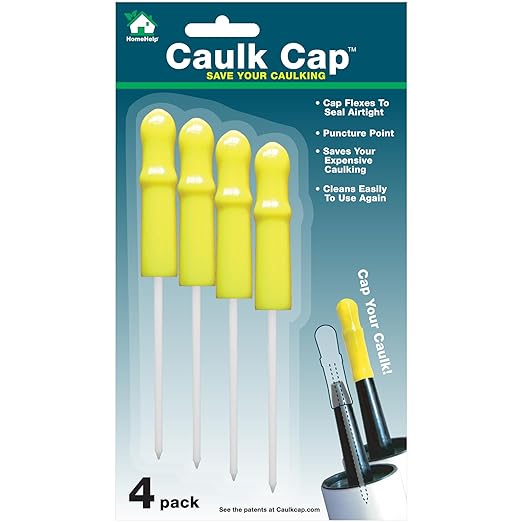 CCY, Reusable Caulk Tube Sealers with Built-in Puncture Pin, 4 Pack