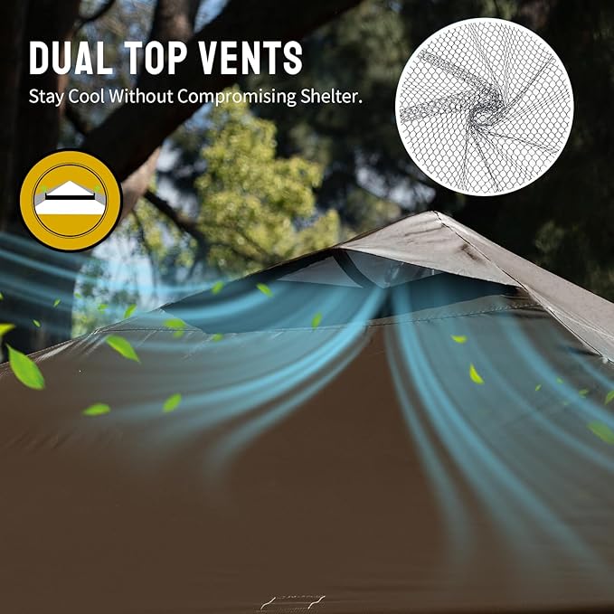 CROWN SHADES 10x10 Pop Up Canopy - Beach Tent with One Push Setup - Outdoor Sun Shade for Events, Parties, Camping - Gazebo with STO-N-Go Cover Bag, Silver Coated Top, 3 Height& 4 Sand Bags, Coffee