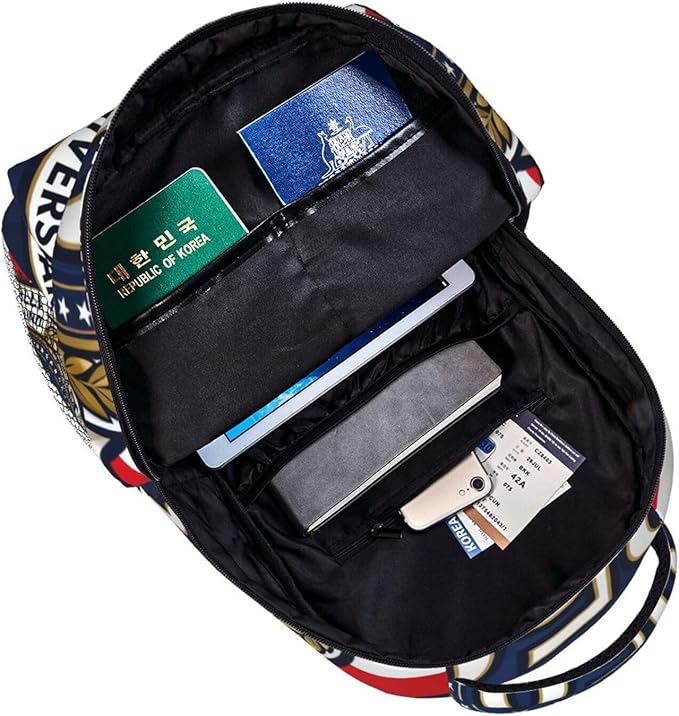 Lightweight Rucksacks for Climbing Outdoors Walking Cycling, Large Capacity Anti-Theft Multipurpose Carry On Bag, 250th Anniversary 1776-2026 Patriotic Eagle Art Camping Outdoor Backpack