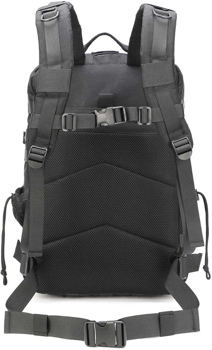 Tactical Gun Backpack for Men, 45L Military Backpack with Holster of Handguns, Bug Out Bag Army Molle Daypack 3-Day Pack W.Side Pocket for Gym Camping Hiking Trekking(Black)
