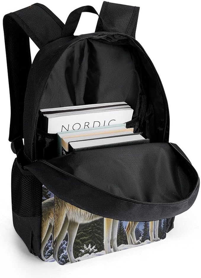 Adults Lightweight Alaska Dog Family Mountain Rucksacks Large Capacity Bookbag With Adjustable Shoulder Straps for Trekking Outdoors Bicycle