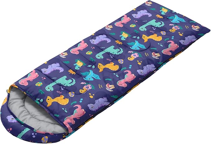 AILONEN Boys Sleeping Bag for Camping,Nautical Anchor,Lightweight & Waterproof,3 Season Warm & Cool Weather,Navy Blue Sleeping Bags for Kids Men Travelling,Outdoors