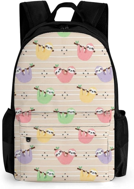 Rucksacks Lightweight Multipurpose Anti-Theft Sloth Animal Cute Shoulder Bag Big Capacity Traveling Camping Backpack With Side Pockets