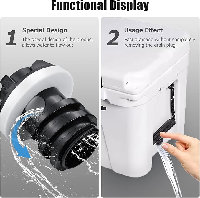 2-Pack Cooler Plug for Yeti Cooler Drain Plugs Replacement Compatible with YETI RTIC ORCA Roadie and Tundra Coolers and Tank Ice Bucket Accessories, Small