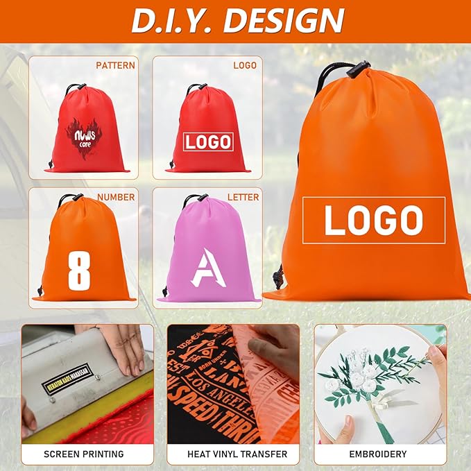 iMucci Upgrade Waterproof Drawstring Bag Sack Nylon Bag Ditty Bag for Gym Traveling, Hiking, Yoga, Shopping