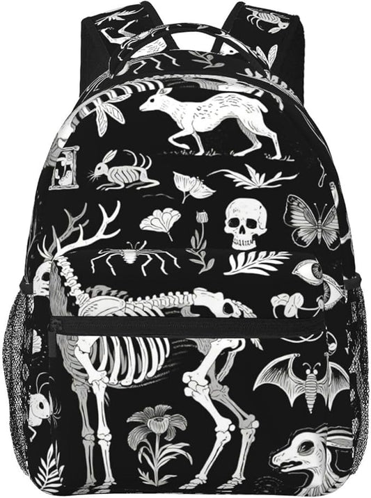 Daypack Backpack Multipurpose Anti-Theft Large Capacity Bookbag, Goth Spirit Board Witch Rabbit Black Art Travel Hiking Camping Rucksack With Adjustable Shoulder Straps
