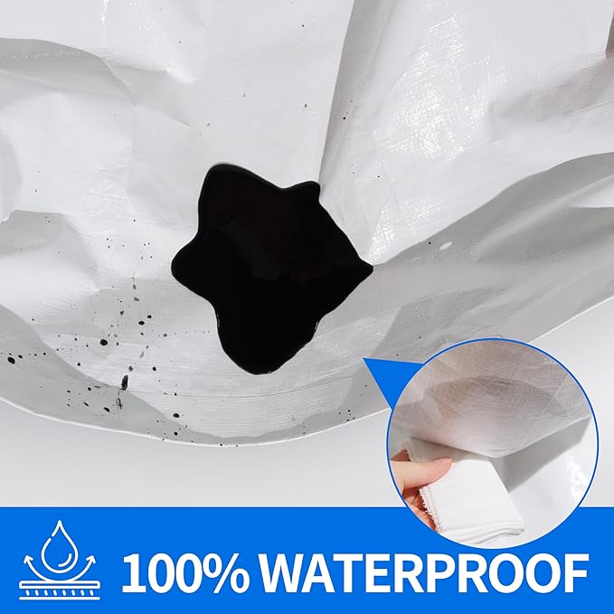 Tarp 6x8(2packs) ft Heavy Duty 12mil 100% Waterproof High Durability Multipurpose,Uv Resistant,White Tarp Suitable for Swimming Pools, Boats, Camping, Courtyards, Etc -by MVPNET