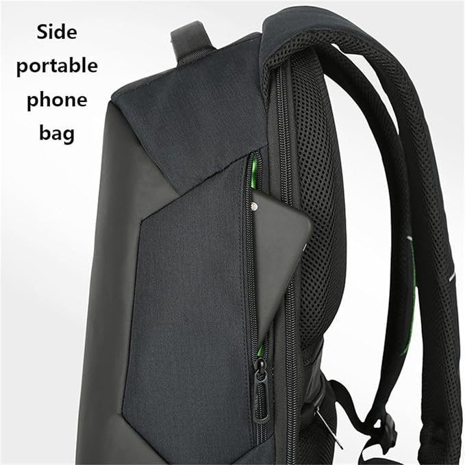 Outdoor Laptop Backpack with Solar Panel Built in, Backpacking Solar Panel Power Bank Waterproof Business Travel Bag with USB (A Grey,Large)
