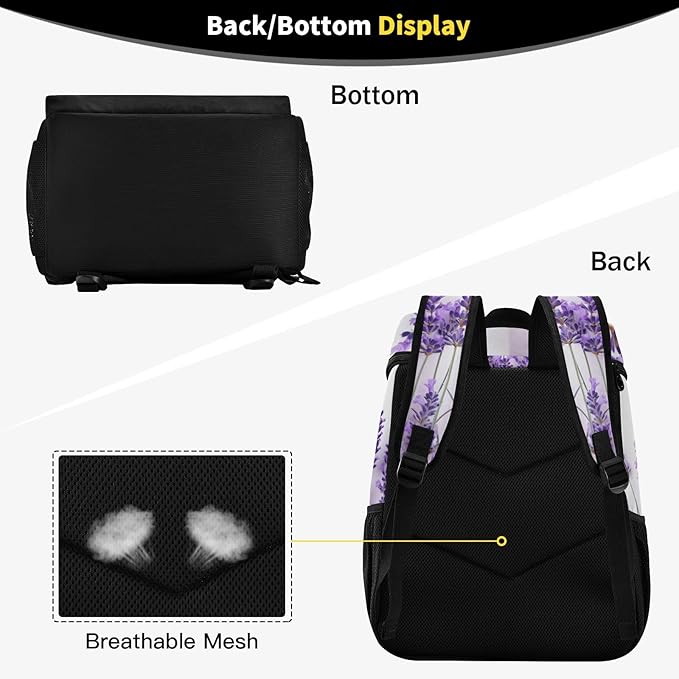 YETTASBIN Leakproof 36 Cans Cooler Backpack for Men Women - Lavender Insulated Backpack Cooler Large Capacity Waterproof Lunch Bag for Hiking, Camping, Beach, Fishing, Work