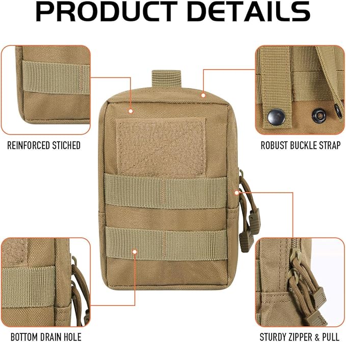 Gogoku 4-Pack Molle Pouch Tactical Molle Pouches Compact Utility EDC Waist Bag Pack