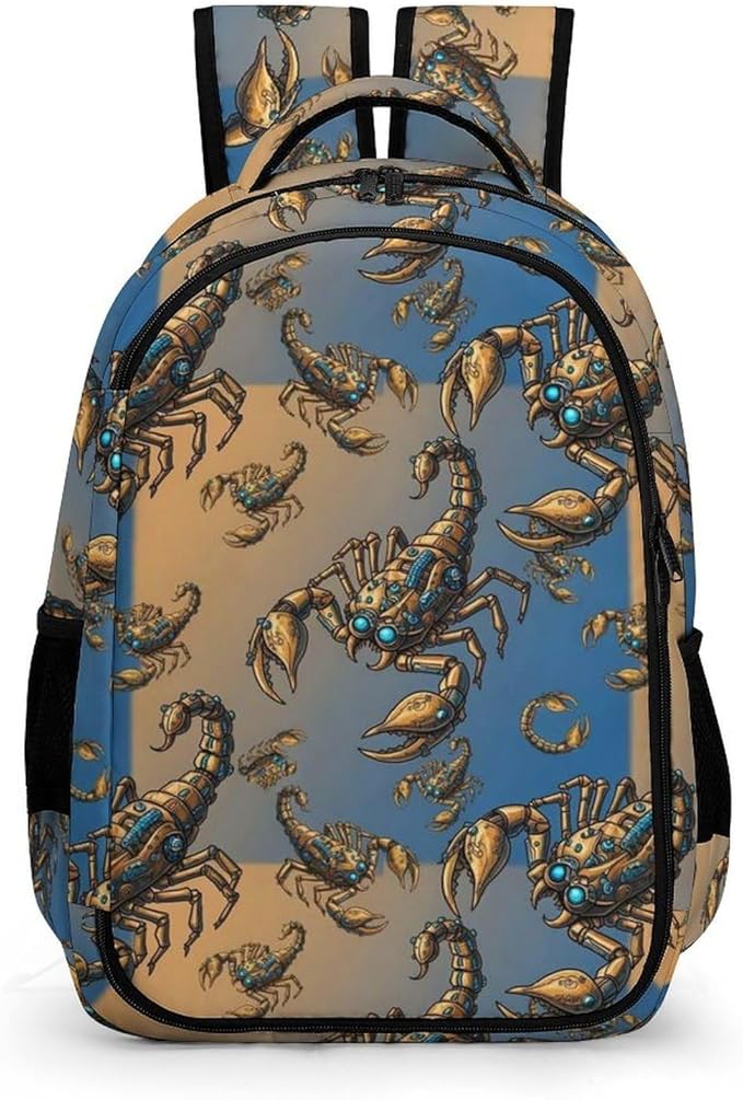 Casual Travel Laptop Backpack Scorpion Animal Pattern, Lightweight Anti Theft Computer Bag with Large Capacity for Men Women College Work