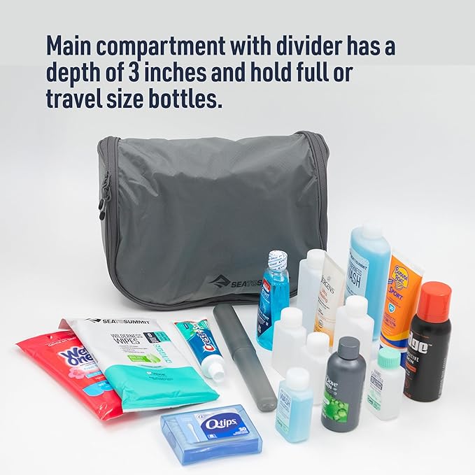 Sea to Summit Large Hanging Toiletry Bag, Travel Organizer for Men and Women, Spicy Orange