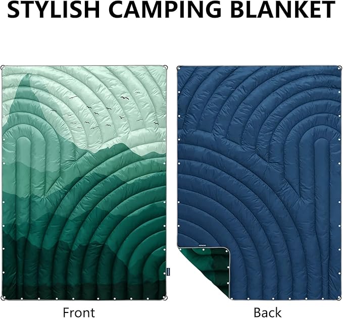 Camping Blanket,Lightweight Puffy Printed Camping Blanket Packable Outdoor Blanket for Camping,Traveling, Stadium, Hiking, Picnics