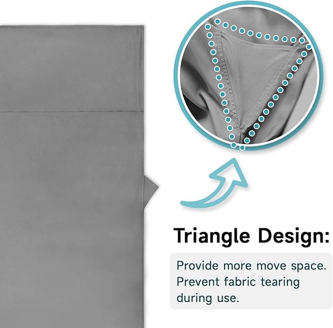 Sleeping Bag Liner, 9.5oz Ultralight Satin Travel Sheets for Hotel with Two Way Zippers, Silky Camping Sheets & Adult Sleep Sack for Backpacking Hiking Business Trips