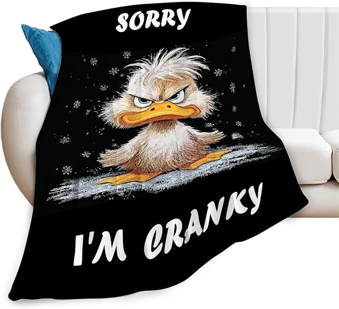 Funny Duck Blanket Cute Animal Throw Blankets Gifts for Girls Boys Kids Duck Lover Soft Cozy Fleece Plush for Couch Sofa Bed 80"x60"