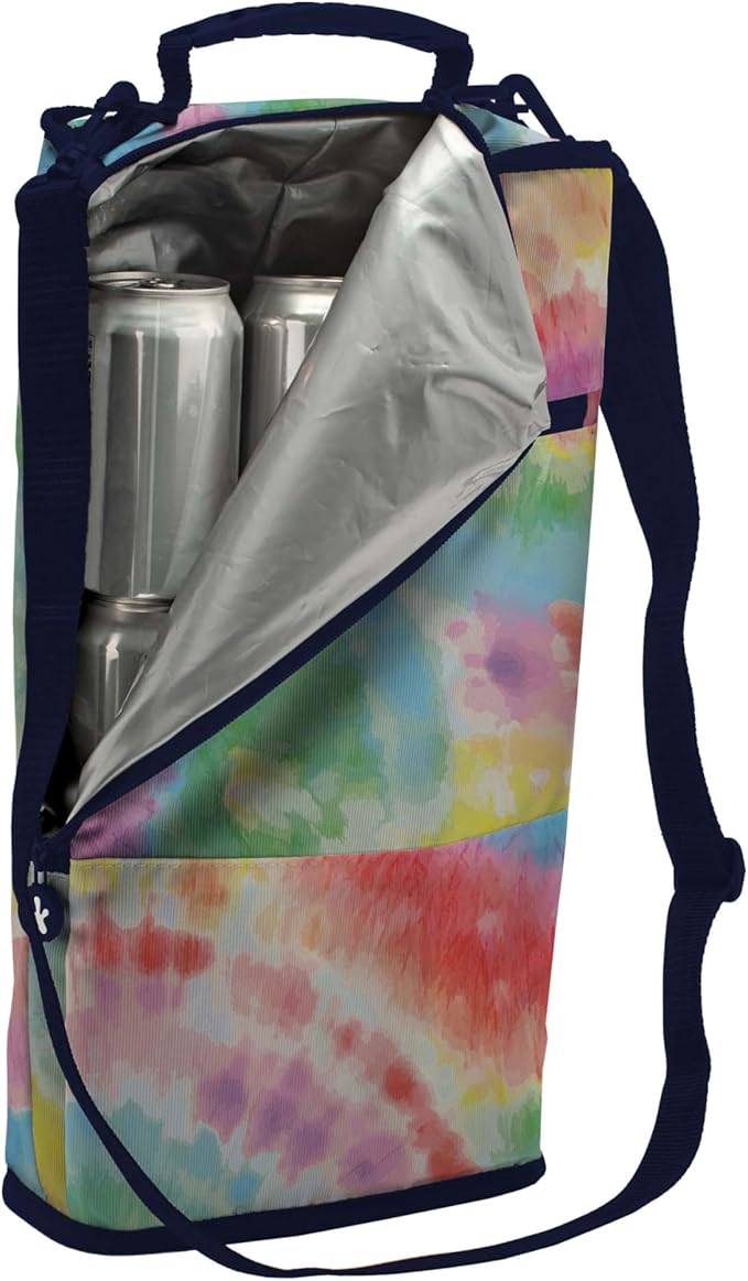 geckobrands Verticool Cooler - Insulated Portable Soft Cooler Bag with Adjustable Shoulder Strap, Holds 9 Cans or 2 Wine Bottles, Perfect for Beach, Picnics, and Outdoor Activities