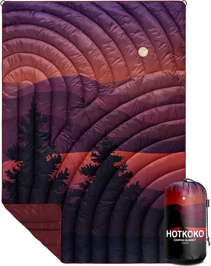 Camping Blanket,Lightweight Puffy Printed Camping Blanket Packable Outdoor Blanket for Camping,Traveling, Stadium, Hiking, Picnics