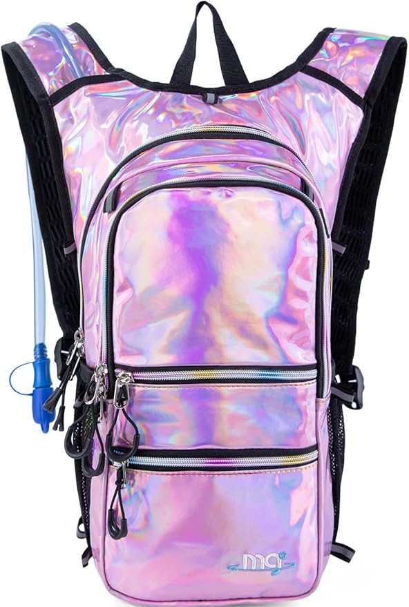 Hydration Backpack Pack with Cool Lights, 2L Water Bladder, Lightweight Bag for Running, Hiking, Bike, Climbing, Music Festival Essential, and Rave