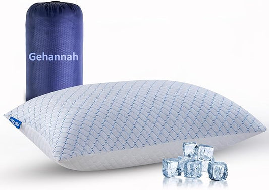 Gehannah Travel Pillow - Large 1 Pack Compressible Camping Pillow for Sleeping - Shredded Memory Foam with 1 Storage Bags - Supportive for Adults, Kids, Outdoor, Backpacking, Hiking Gear